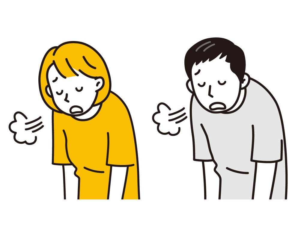 猫背姿勢の画像