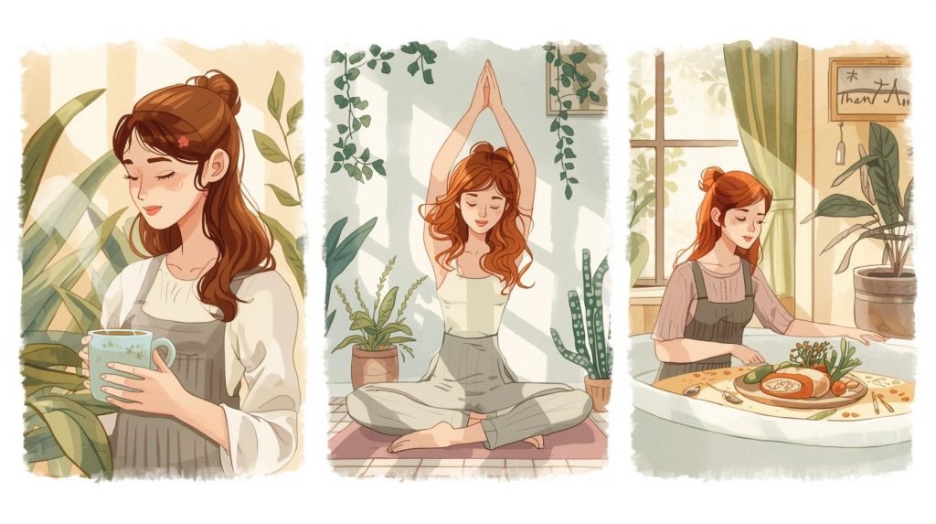 温活プログラムに励む女性の画像