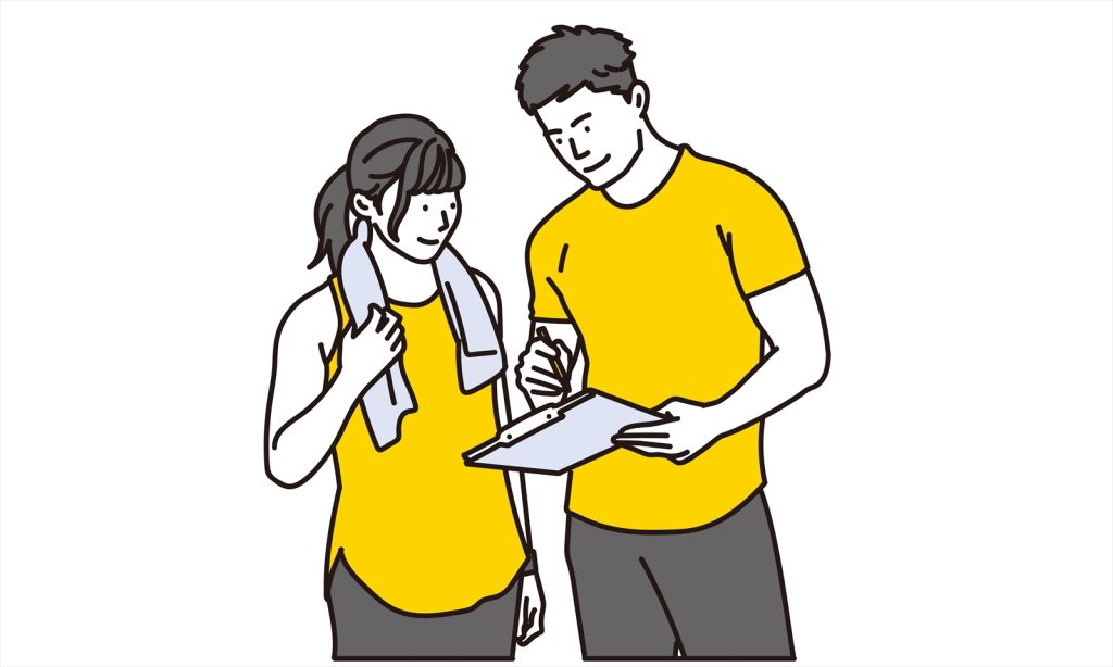 女性のお客様にカウンセリングする男性